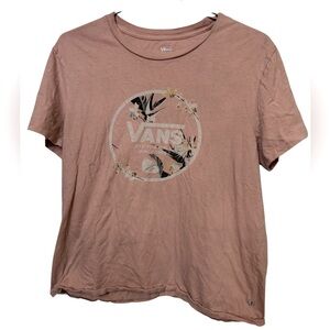 Vans Off The Wall Pink Floral Soft Women’s XL Skate T-Shirt Retro High End